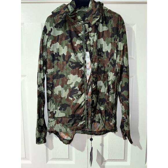 Louis Vuitton Virgil Abloh Monogram Camo Green Logo Anorak Windbreaker Jacket 48 - Picture 14 of 16